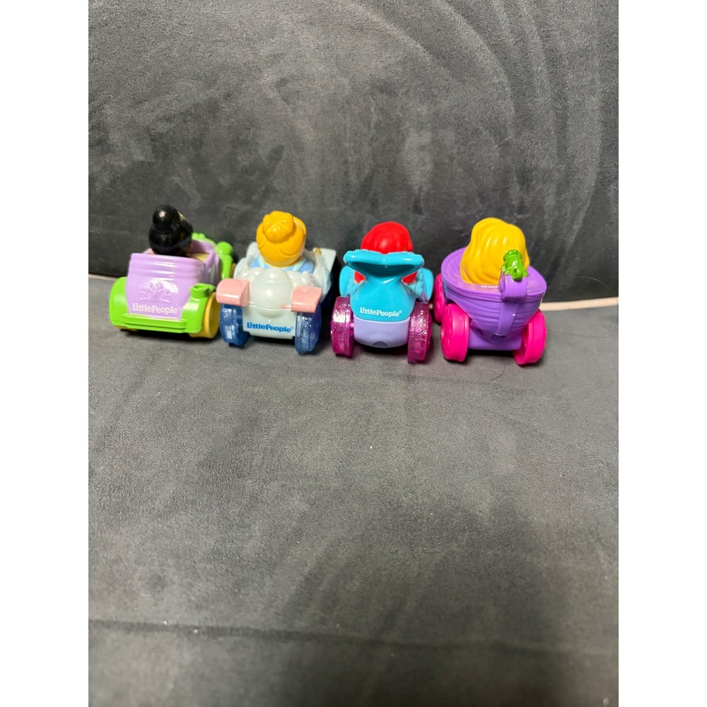 Fisher Price Little People Disney Princess Wheelies Tiana Cinderella Ariel Set 4 - Picture 4 of 6